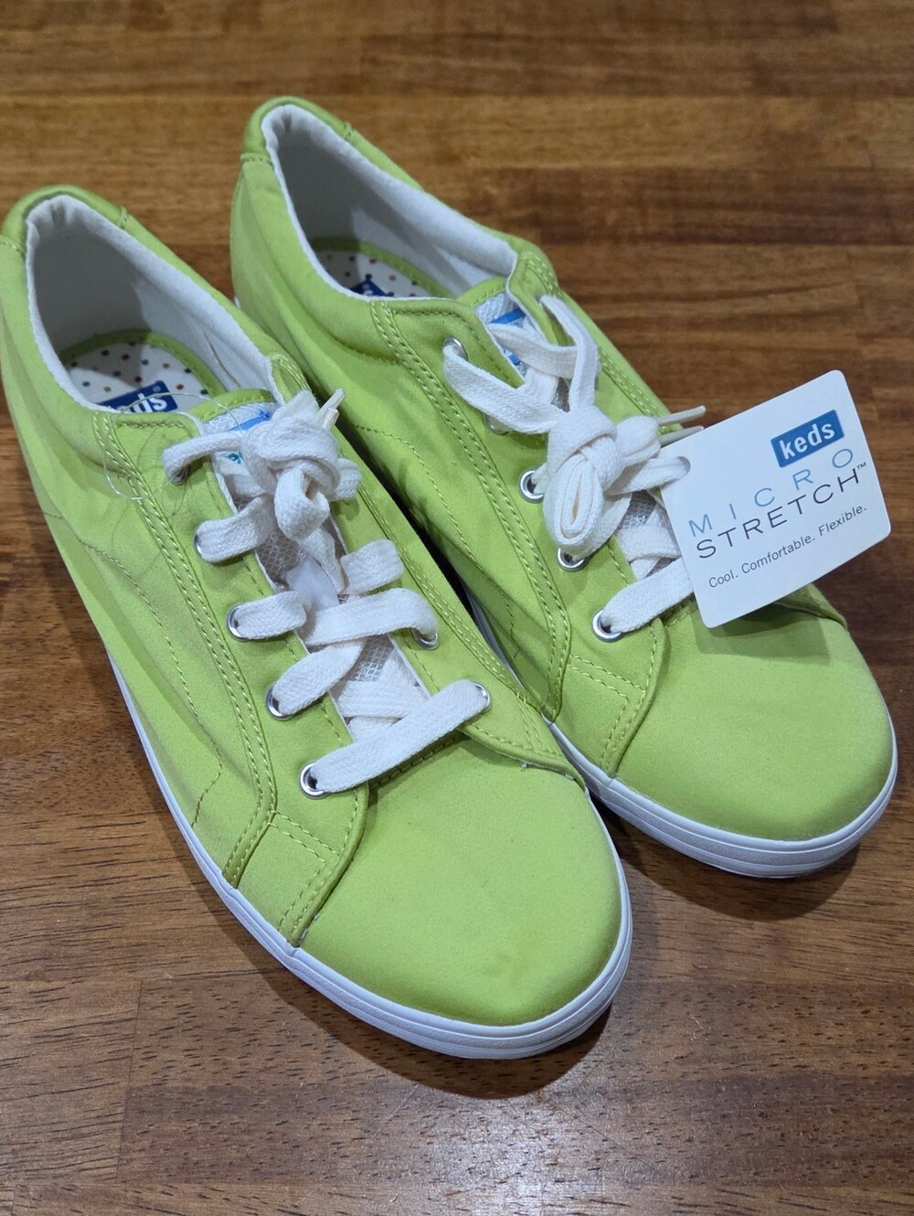 Keds Womens Lime Green Canvas Low-Top Sneakers